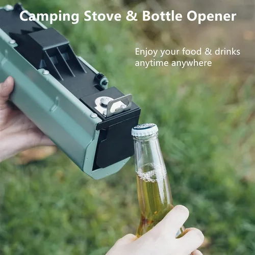 Miniatura 4 de Estufa de camping plegable con bolsa de almacenamiento, estufa de butano portátil con abridor de botellas, estufa de gas para picnic, excursionismo