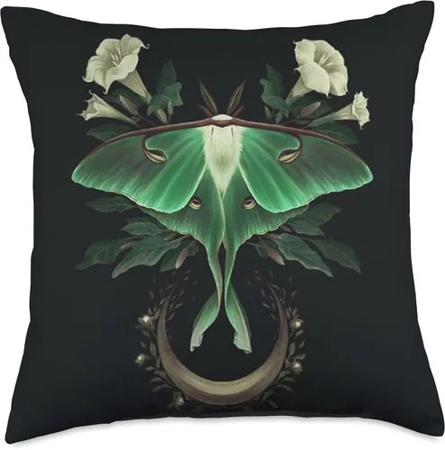 Miniatura 5 de Aesthetic Celestial Luna Moth Moon Butterfly Almohada de tiro 16x16, multicolor