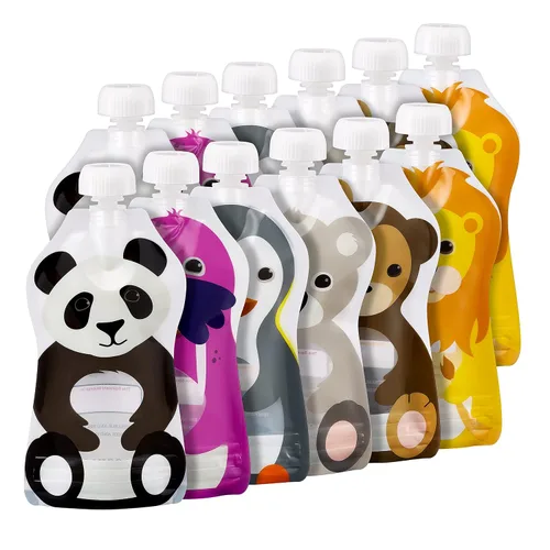 Miniatura 4 de Squooshi The Original Filling Station - Relleno de bolsas de alimentos para bebés + 12 bolsas reutilizables para alimentos para bebés, diseño