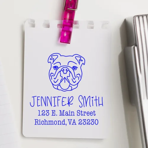 Miniatura 13 de Sello de dirección personalizado Basset Hound – Sello personalizable con nombre y dirección para sobres, ideal para amantes de los perros
