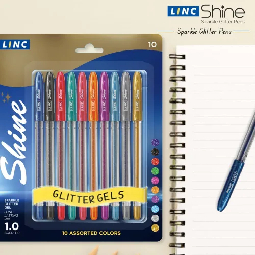 Miniatura 2 de Paquete de 10 bolígrafos de gel con purpurina Shine - Surtido