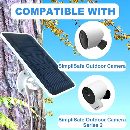 Miniatura 5 de DIANMU Panel solar para cámara de seguridad SimpliSafe para exteriores y serie 2, con cable resistente a la intemperie de 13 pies y soporte