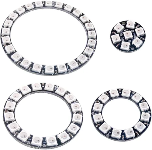 Miniatura 7 de Anillos LED RGB de 7 bits 7 X WS2812B 5050 Luz de lámpara con controladores integrados direccionables individualmente para Arduino Raspberry Pi