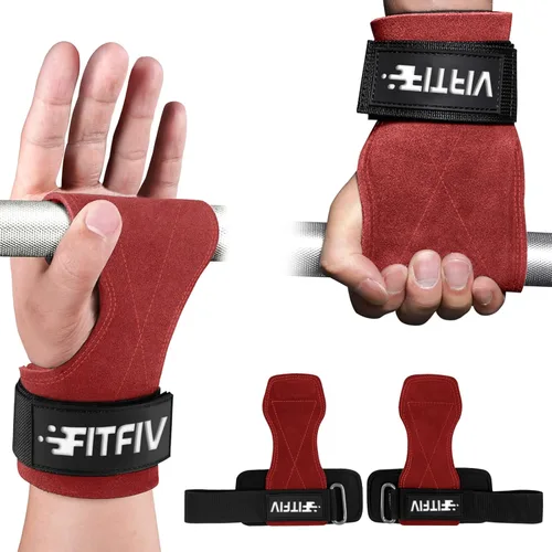 Miniatura 9 de Correa de muñeca de levantamiento de pesas, correas de cuero dobles para entrenamiento de fuerza en el gimnasio, muñequeras acolchadas de neopreno