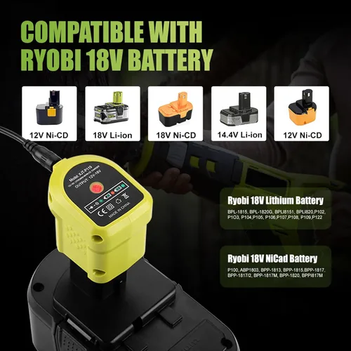Miniatura 4 de Powilling Paquete de 2 baterías P102 de 3.5Ah de repuesto para batería Ryobi de 18 V y cargador P119 compatible con batería Ryobi de 18 voltios P103