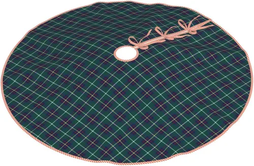 Miniatura 2 de Falda de árbol de Navidad de 30 pulgadas, falda de árbol de Navidad de lino de tartán de clan Inglis para fiesta de vacaciones, decoración de árbol