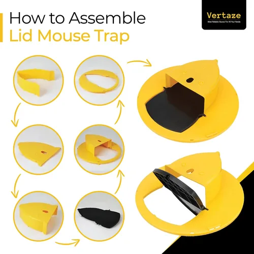 Miniatura 8 de Trampa para ratones con tapa de cubo, trampa para ratones, trampa para ratones para interiores para el hogar, reinicio automático, captura múltiple