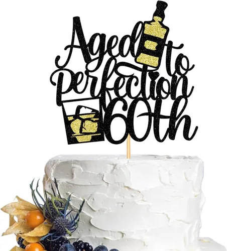 Miniatura 8 de Decoración para tartas de cumpleaños número 40 de edad a la perfección para aniversario/fiesta de boda, decoración de pastel de 40 años (40º)