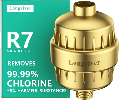 R7 - Filtro de ducha de alta calidad para agua dura, 99.99 %, elimina cloro, metales pesados, suavizante de agua de ducha, mejora tu piel y cabello,