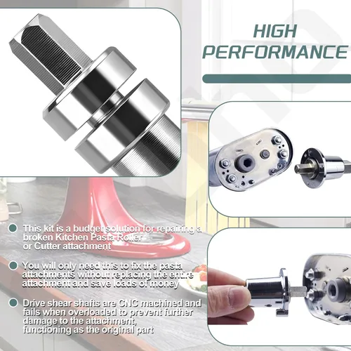 Miniatura 3 de Ohoho - Acoplador de eje de corte para pasta, compatible con mezclador de pie KitchenAid, accesorio de pasta, para la serie KSMP, reparación