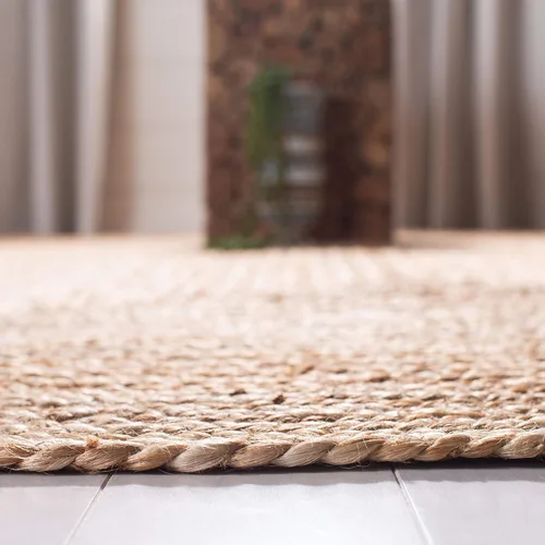 Miniatura 5 de SAFAVIEH Alfombra 5x8 - Colección Cape Cod - Marrón Natural, Jute Trenzado Hecho a Mano de Trama Plana (CAP252A)