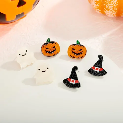 Miniatura 6 de Collar de Halloween para mujer, diseño de calabaza, fantasma, cadena de serpiente, collar de cadena de serpiente de plata, divertido suéter