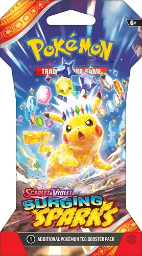 Miniatura 5 de Pokemon TCG Surging Spark – Paquete de refuerzo individual – El arte del paquete puede variar – 10 cartas