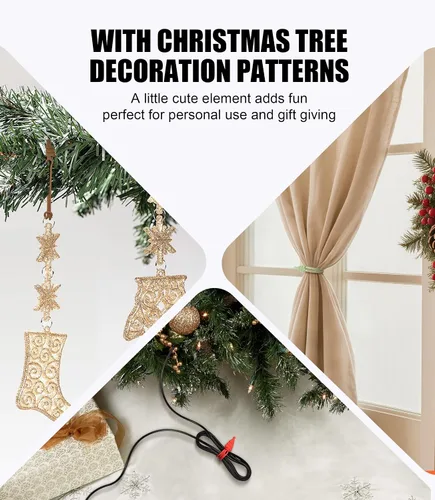 Miniatura 7 de Organizador de cables de silicona, 12 piezas de 4.5 pulgadas, reutilizables, lindas corbatas de Navidad para agrupar cables eléctricos en el hogar