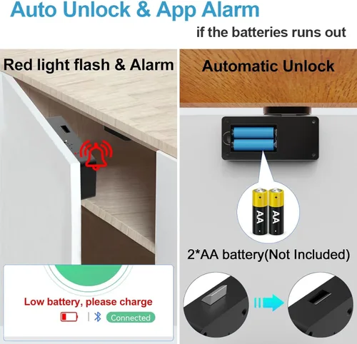 Miniatura 7 de eLinkSmart - Cerradura de cajón oculta para gabinete con tarjeta NFC RFID, aplicación Bluetooth, seguridad infantil, no requiere taladrar para Negro