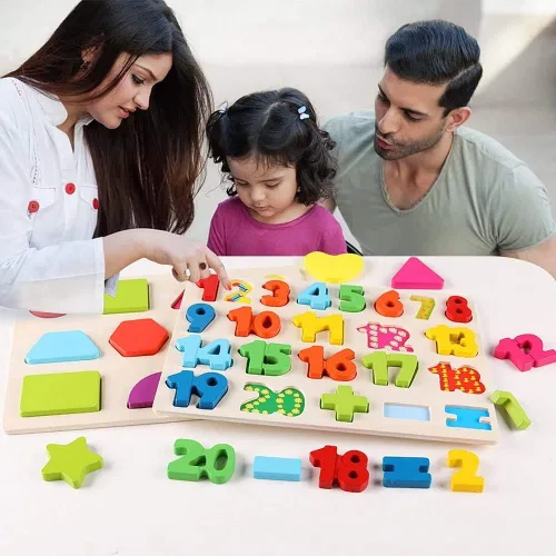 Miniatura 8 de QZMTOY Rompecabezas de madera para niños pequeños, rompecabezas de madera con números, letras y formas para niños pequeños, rompecabezas