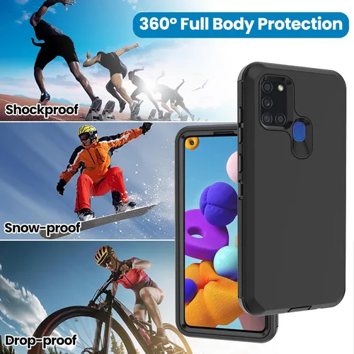 Miniatura 6 de Funda para Galaxy A21s versión de EE. UU., carcasa de cuerpo completo A21s con protector de pantalla integrado, funda de protección híbrida de tres