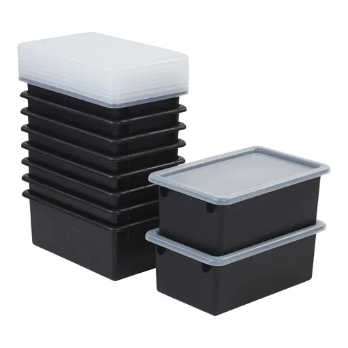 Miniatura 8 de ECR4Kids Cubo de almacenamiento con tapa, organización multiusos, surtido, 10 piezas
