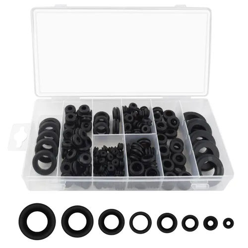 Miniatura 8 de Kit surtido de 180 ojales de goma surtidos, tamaños 7/8 pulgadas, 5/8 pulgadas, 7/16 pulgadas, ojales de alambre de goma para cableado de doble