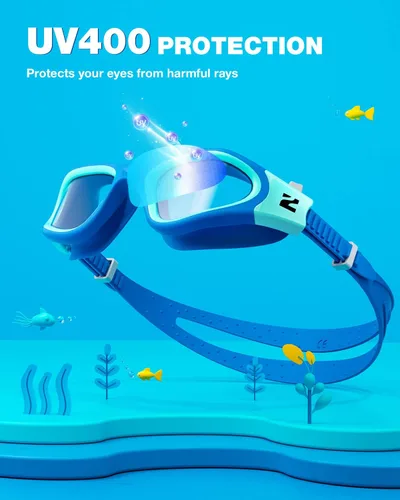 Miniatura 2 de ZIONOR Gafas de natación para niños con gorro de natación, G1 MINI SE antivaho con gorro de natación para niños A2