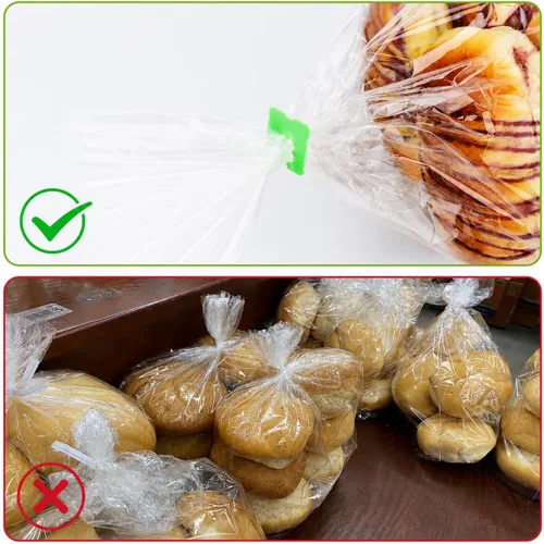 Miniatura 4 de 100 clips reutilizables de plástico verde para mantener tus alimentos frescos, clips de bolsa de almacenamiento de alimentos de 7/8 x 1 pulgada
