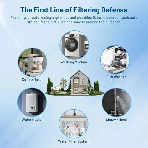 Miniatura 7 de Whole House - Cartucho de filtro de agua de polipropileno hilado de 10 x 2.5 pulgadas para Culligan P5, WH-S200-C, HF-360A, P5A, P5-10, SDC-25-1005