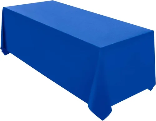 Miniatura 23 de Surmente Mantel rectangular de poliéster de 60 x 102 pulgadas para bodas, banquetes o restaurantes (negro, paquete de 2)