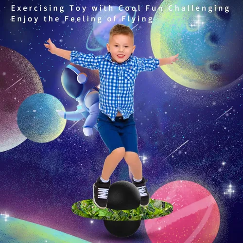 Miniatura 2 de Pogo Ball for Kids & Adults Up to 200lb, Balance Coordination Trick Bounce Board Pop Ball Cool Fun Challenge Indoor Outdoor Toys Pogo Jumper Verde