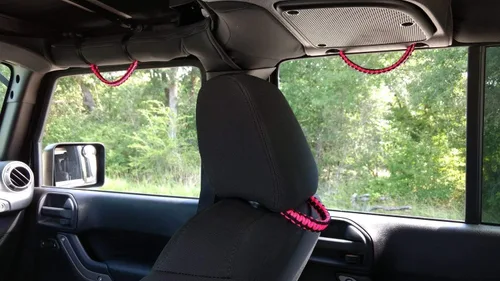 Miniatura 6 de BubbasGarageTv - Asas reversibles de Paracord para Jeep Wrangler - Verde lima y negro - Elige tus pares