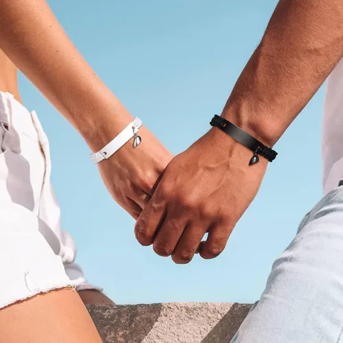 Miniatura 3 de VNOX Pulsera personalizada con nombre, fecha, cita, amistad, pareja, hecha a mano, cuerda trenzada, regalo de aniversario, Navidad, para él y ella