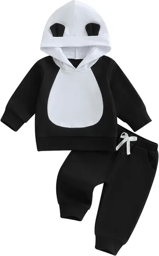 Miniatura 166 de Conjunto de ropa de otoño e invierno para bebé y niño, sudadera larga con capucha y pantalones para niños pequeños, 6, 12, 18, 24 meses, 2T