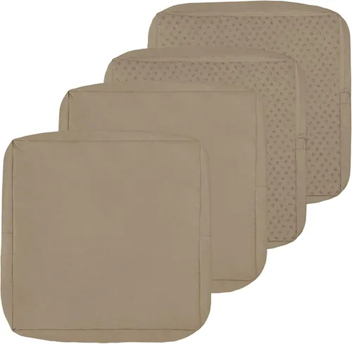 Miniatura 41 de Easy-Going - Paquete de 4 fundas de cojín impermeables para patio, de 24x22x4 pulgadas, fundas de repuesto antideslizantes para asientos al aire