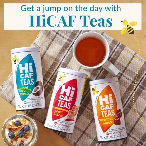 Miniatura 7 de The Republic of Tea HiCAF Té negro de coco tostado, 50 bolsitas de té, alto en cafeína