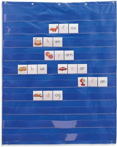 Miniatura 2 de Learning Resources Tabla de bolsillo estándar: tabla de bolsillo colgante para aula, gráficos centrales para aula, tiras de oraciones