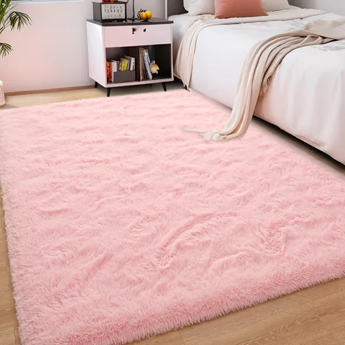 Miniatura 19 de Foxmas - Alfombra para centro de habitación, esponjosa y ultrasuave, para dormitorio, habitación de los niños, habitación del bebé, afelpada, Azul