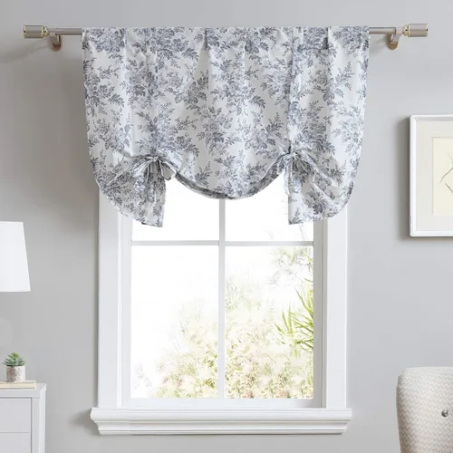 Miniatura 9 de Laura Ashley - Cenefa superior de algodón, elegante y ligero tratamiento de ventana para decoración del hogar (amarillo Cassidy, 50 x 25 pulgadas)