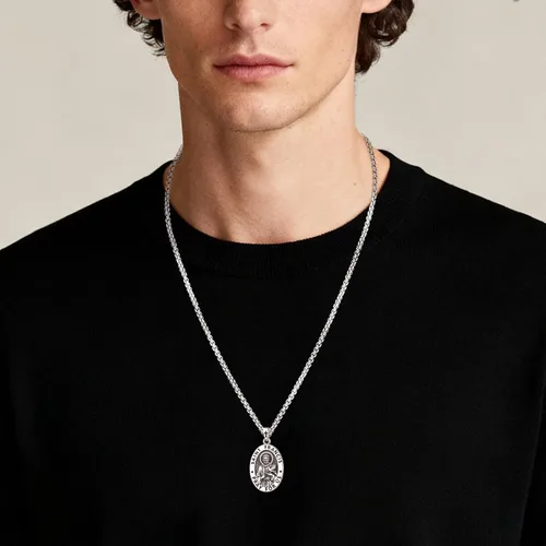 Miniatura 181 de Eusense San Miguel San Cristóbal San Benito San Judas Virgen María Collar chapado en oro 925 joyería religiosa para hombres y mujeres, collar
