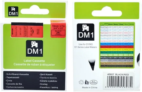 Miniatura 7 de Paquete de 2 cartuchos de etiquetado compatibles con Dymo D1 Tape 45807, negro sobre rojo, compatible con LabelManager 350D 400 500TS