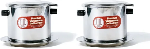 Miniatura 5 de Juego de filtros de café vietnamita También se le conoce como cafetera vietnamita o prensa extragrande, Acero inoxidable