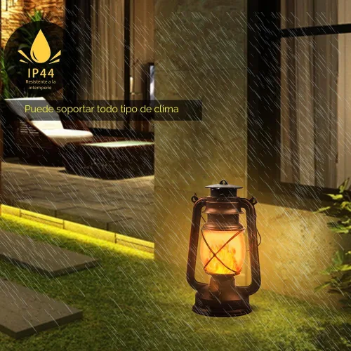 Miniatura 4 de Farol LED de campamento con pilas, lámpara colgante para exteriores, linterna recargable, llama parpadeante, faroles retro, control remoto, 4 modos