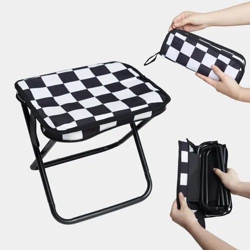 Taburete plegable para campamento: 1.1 libras Taburete portátil ligero para pies de carga 300 libras - 10.5 pulgadas, silla de camping, pesca,