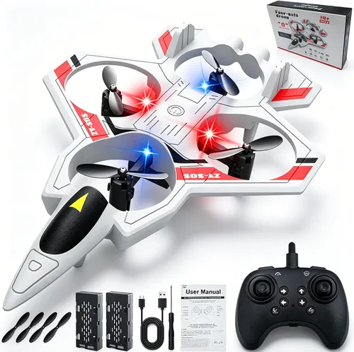 Miniatura 12 de Aviones de control remoto de espuma, avión RC con luz, avión de combate a control remoto, giro de 360°, rollo de acrobacias, avión dron