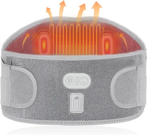 Miniatura 13 de CUEHEAT Cinturón de cintura con calefacción, almohadilla térmica inalámbrica para espalda baja, calefacción eléctrica y masaje, funciona con batería