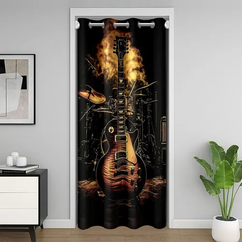 Miniatura 15 de Castle Fairy Cowboy Boots Door Curtain for Doorways Privacy Bohemia Musical Guitar Doorway Curtain Western Rustic Cowgirl All Season Blackout