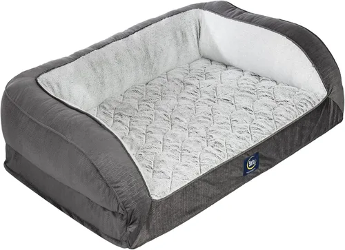 Miniatura 11 de Serta Cama ortopédica acolchada tipo sofá para perros - Marrón chocolate (Pequeño)