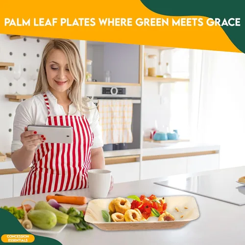 Miniatura 10 de Concession Essentials Platos de hoja de palma (25 unidades) – Vajilla desechable, platos compostables y biodegradables