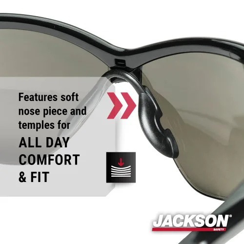 Miniatura 2 de Jackson Safety SG - Lentes de seguridad para hombres y mujeres, lentes antiarañazos con marco negro, ANSI Z87.1, paquete de 3 (varios estilos)