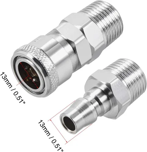 Miniatura 3 de uxcell Herramienta de aire lavadora a presión macho acoplador de alto flujo enchufe G1/2 conexión rápida conjunto