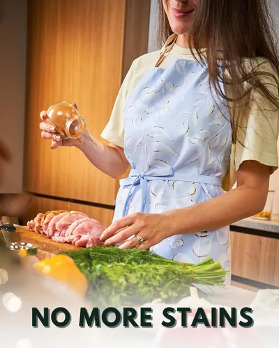 Miniatura 2 de Delantales de cocina ajustables de alta calidad para mujer con bolsillos, delantal de cocina impermeable de polialgodón Bonito diseño floral