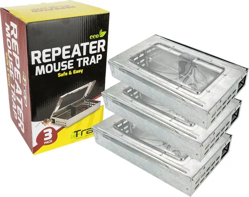 iTrap - Trampa para ratones humanitaria con tapa transparente | Trampa repetidora para ratones para el hogar y la oficina | Juego de 3 -
